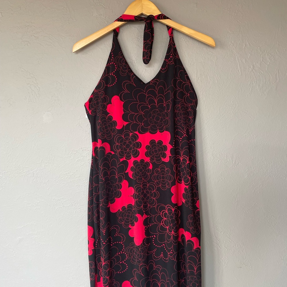 Mossimo Supply Co Red and Black Halter Slip Dress